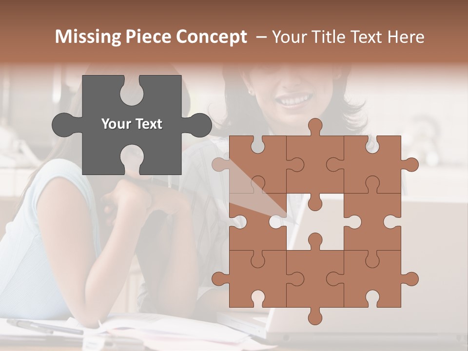 A Woman And A Girl Sitting In Front Of A Laptop Computer PowerPoint Template