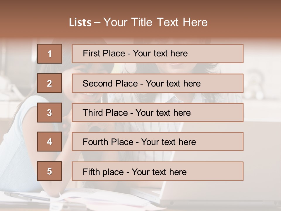 A Woman And A Girl Sitting In Front Of A Laptop Computer PowerPoint Template