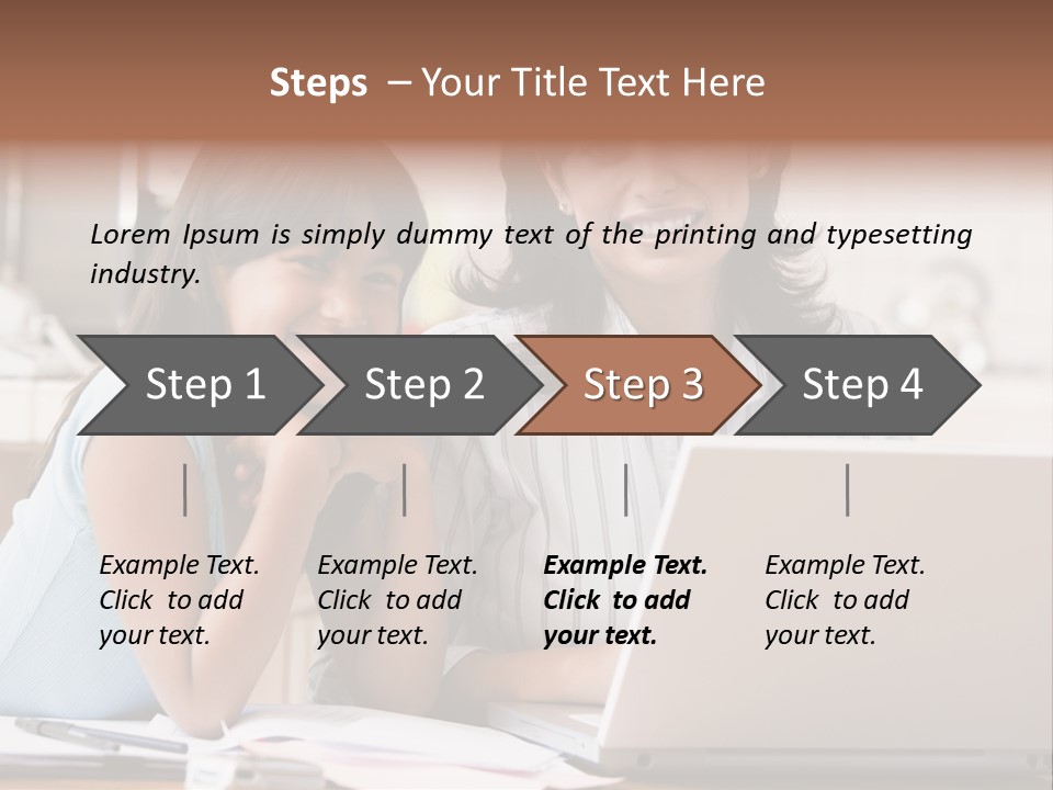 A Woman And A Girl Sitting In Front Of A Laptop Computer PowerPoint Template