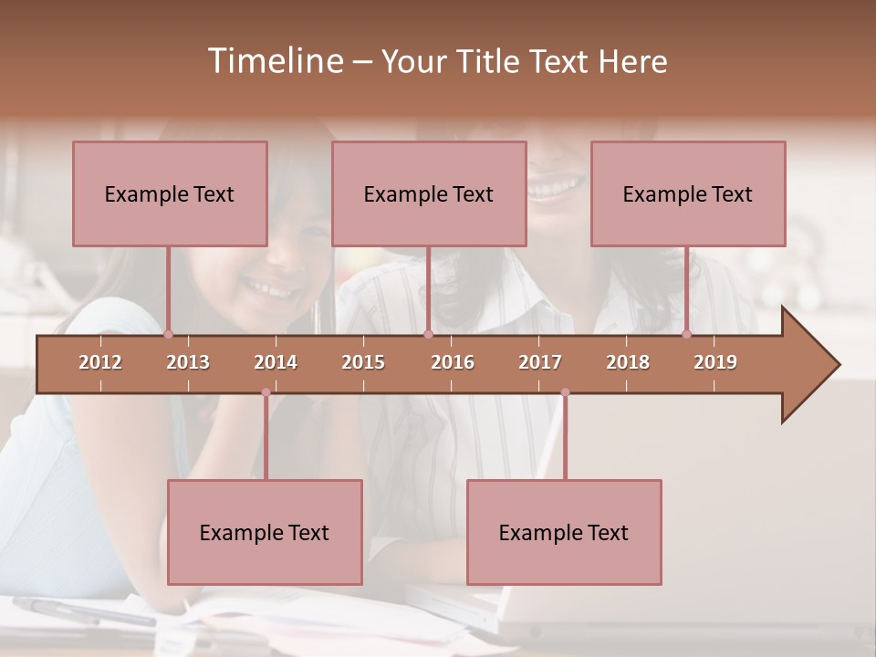A Woman And A Girl Sitting In Front Of A Laptop Computer PowerPoint Template