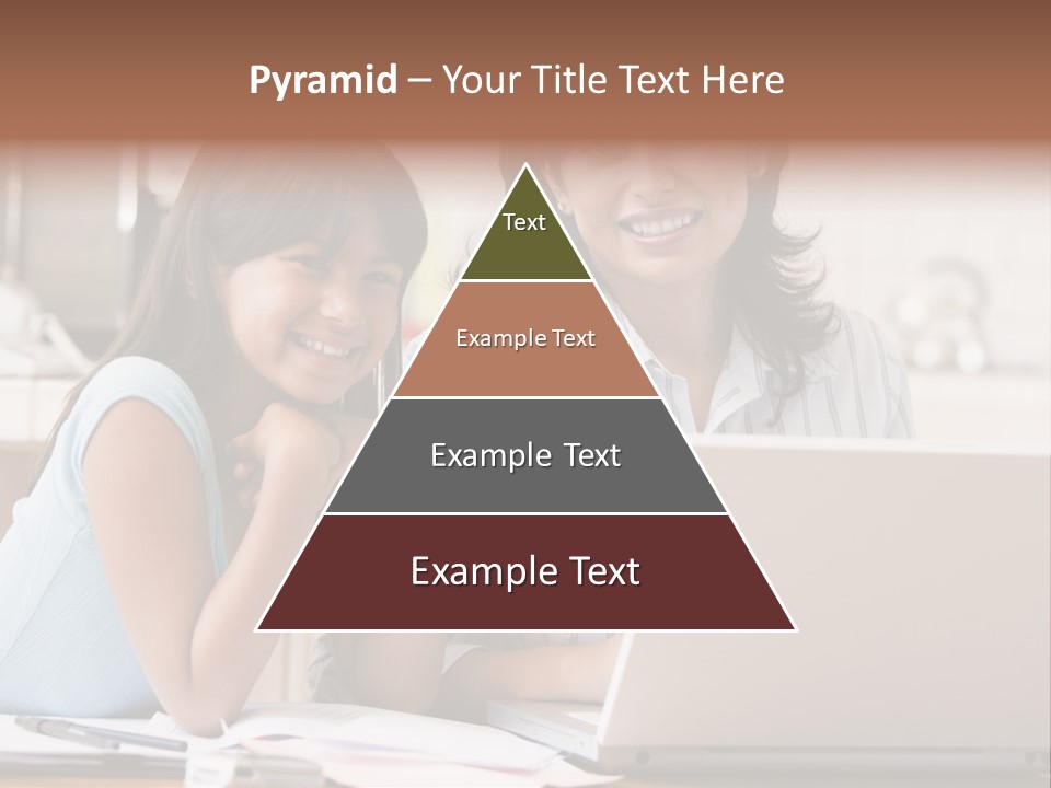 A Woman And A Girl Sitting In Front Of A Laptop Computer PowerPoint Template