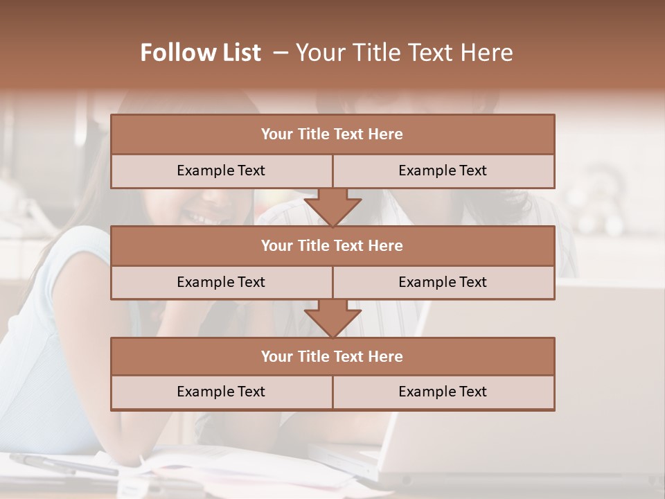 A Woman And A Girl Sitting In Front Of A Laptop Computer PowerPoint Template
