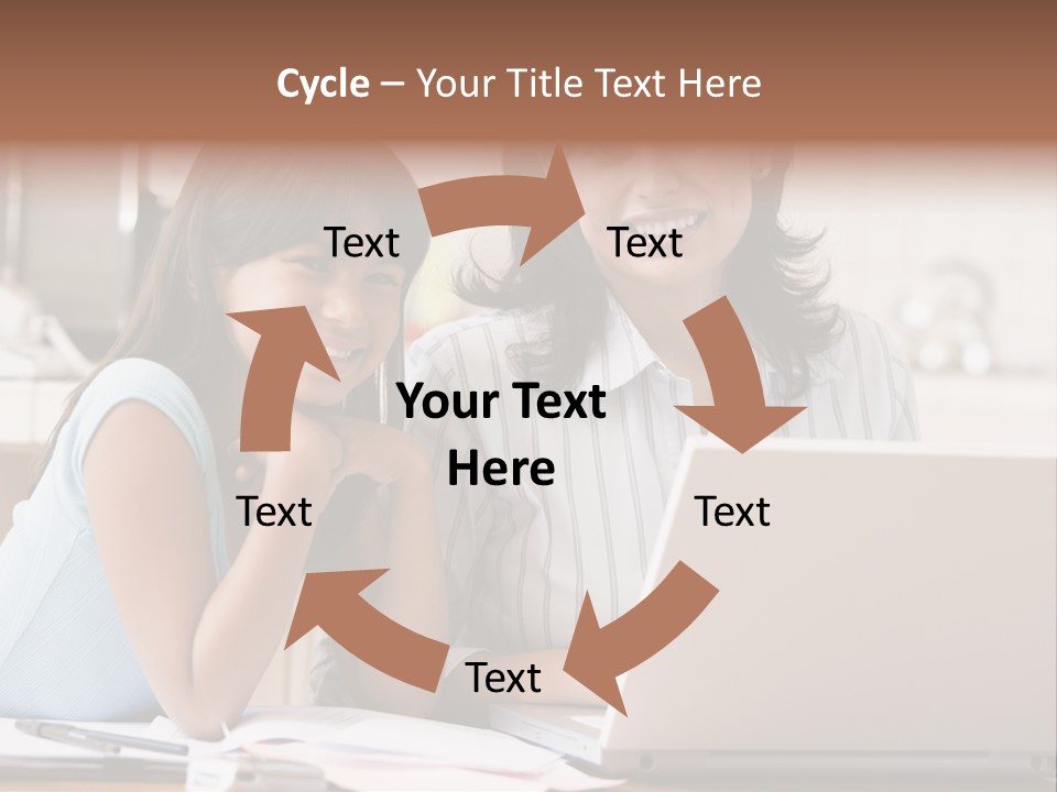 A Woman And A Girl Sitting In Front Of A Laptop Computer PowerPoint Template