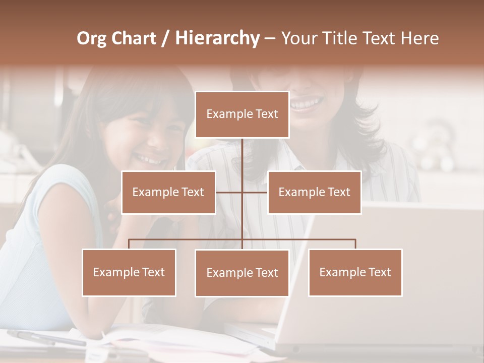 A Woman And A Girl Sitting In Front Of A Laptop Computer PowerPoint Template