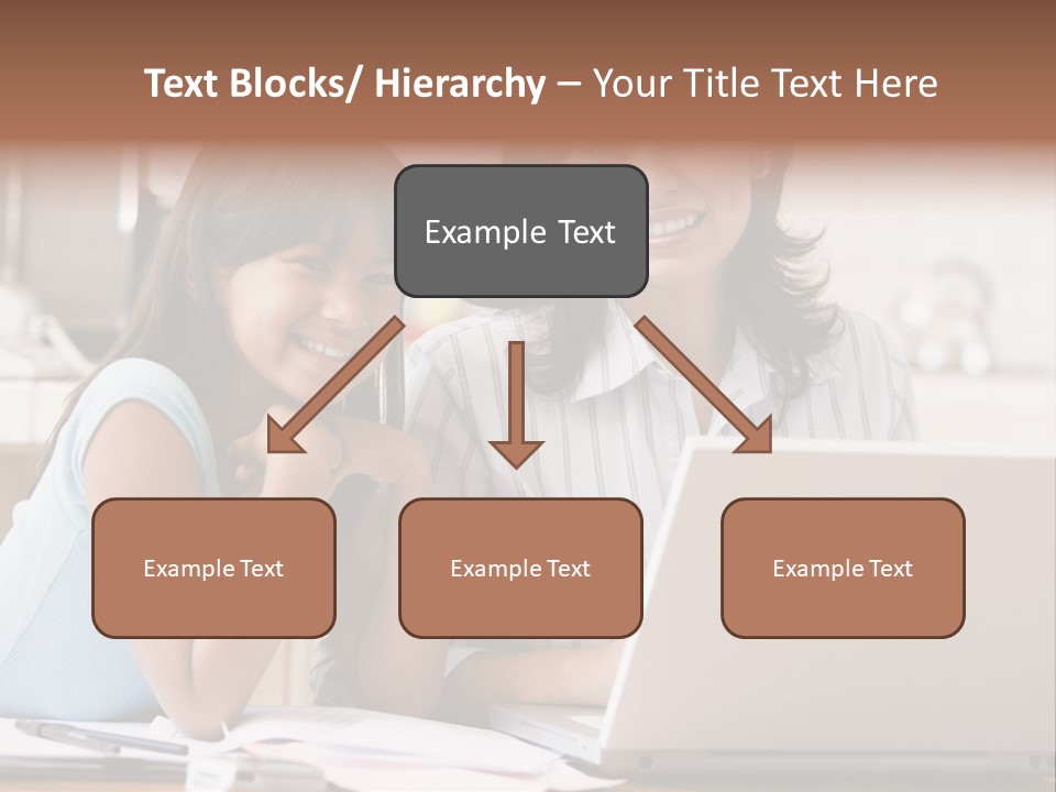 A Woman And A Girl Sitting In Front Of A Laptop Computer PowerPoint Template