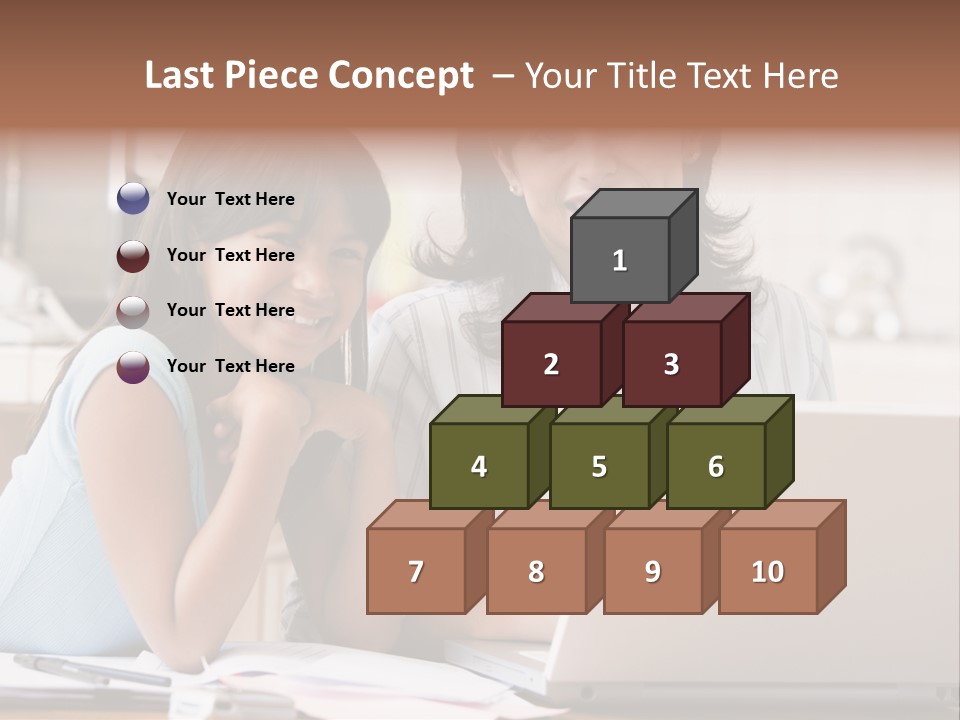 A Woman And A Girl Sitting In Front Of A Laptop Computer PowerPoint Template