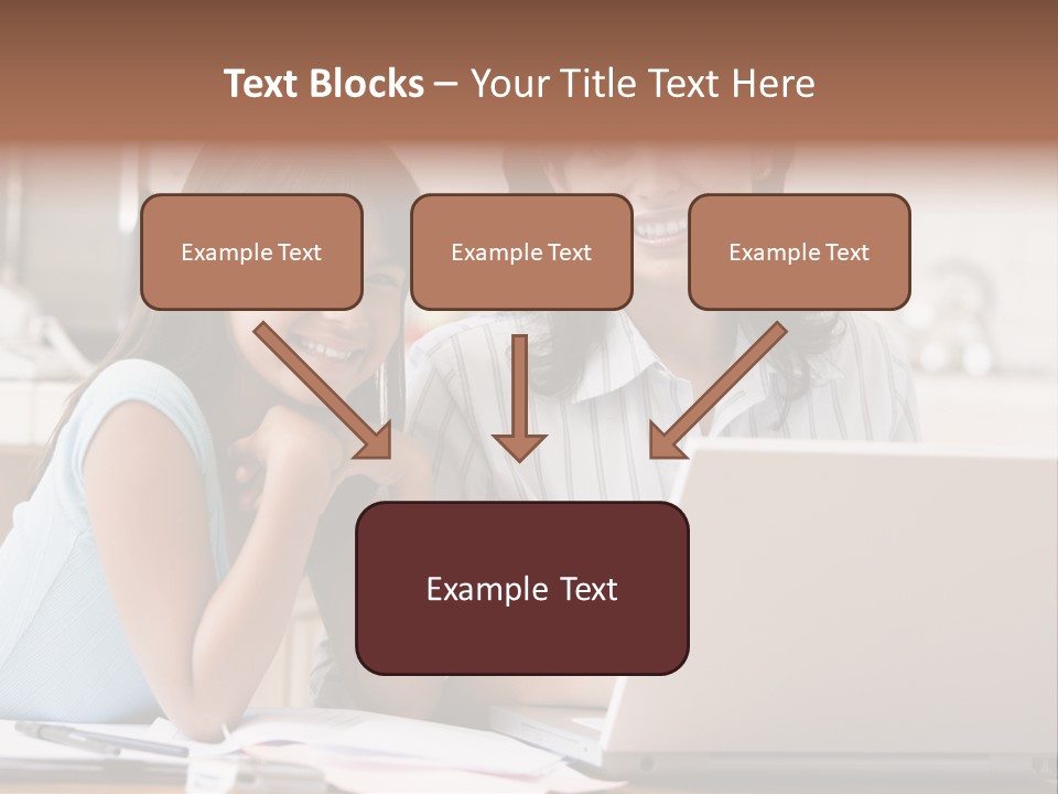 A Woman And A Girl Sitting In Front Of A Laptop Computer PowerPoint Template