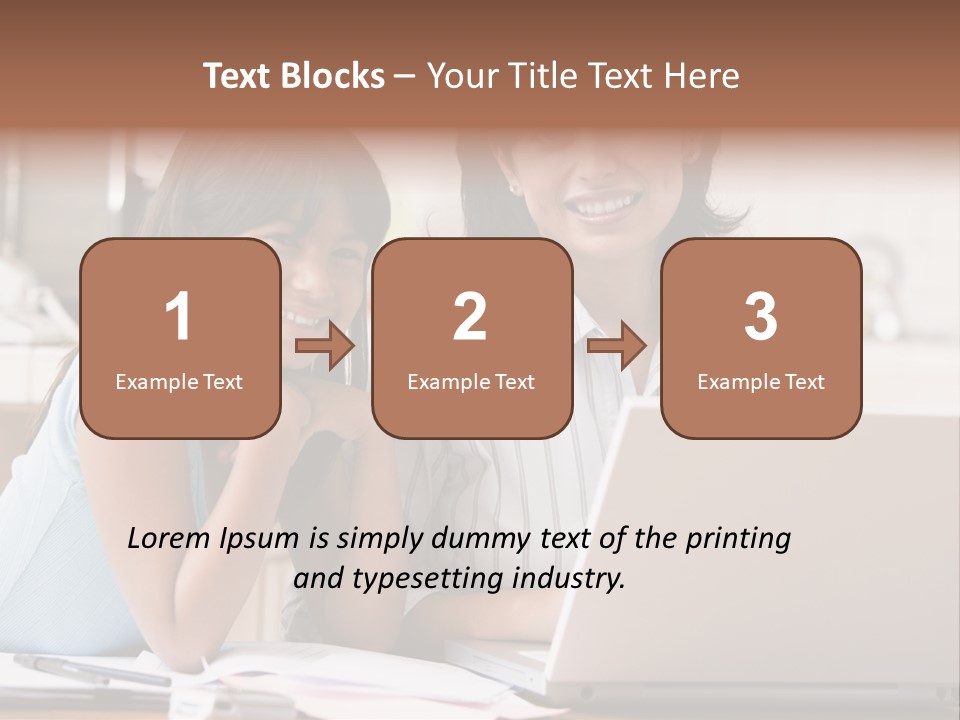 A Woman And A Girl Sitting In Front Of A Laptop Computer PowerPoint Template