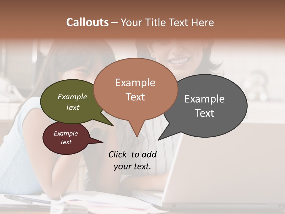 A Woman And A Girl Sitting In Front Of A Laptop Computer PowerPoint Template