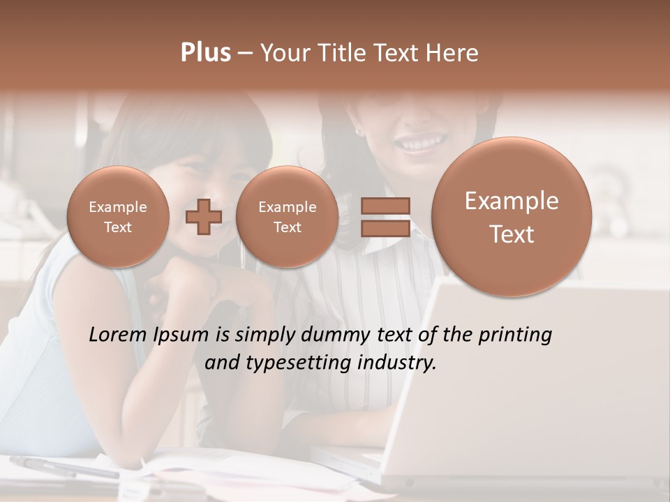 A Woman And A Girl Sitting In Front Of A Laptop Computer PowerPoint Template