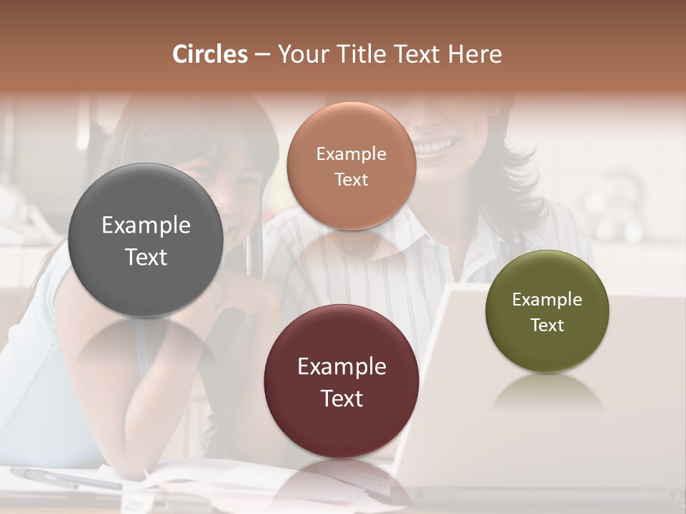 A Woman And A Girl Sitting In Front Of A Laptop Computer PowerPoint Template