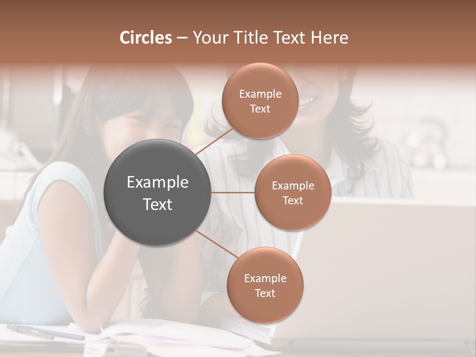 A Woman And A Girl Sitting In Front Of A Laptop Computer PowerPoint Template