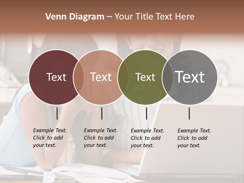 A Woman And A Girl Sitting In Front Of A Laptop Computer PowerPoint Template