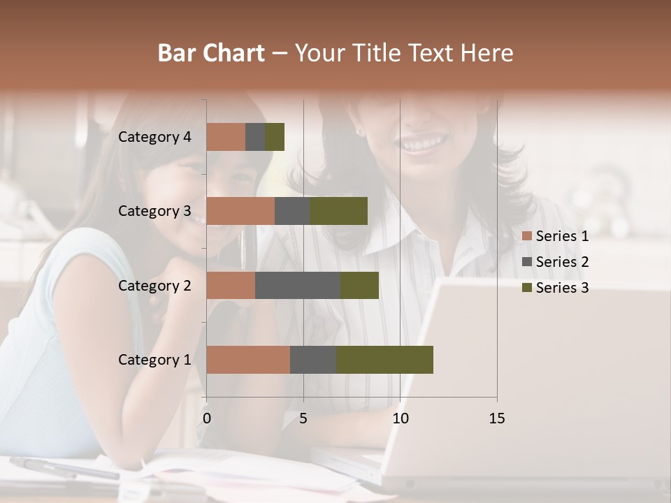 A Woman And A Girl Sitting In Front Of A Laptop Computer PowerPoint Template