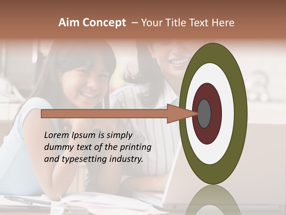 A Woman And A Girl Sitting In Front Of A Laptop Computer PowerPoint Template