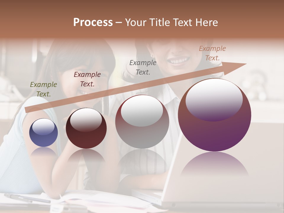 A Woman And A Girl Sitting In Front Of A Laptop Computer PowerPoint Template