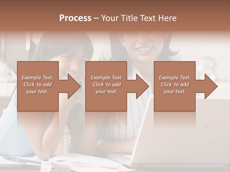 A Woman And A Girl Sitting In Front Of A Laptop Computer PowerPoint Template