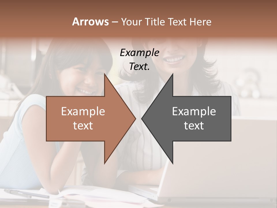 A Woman And A Girl Sitting In Front Of A Laptop Computer PowerPoint Template