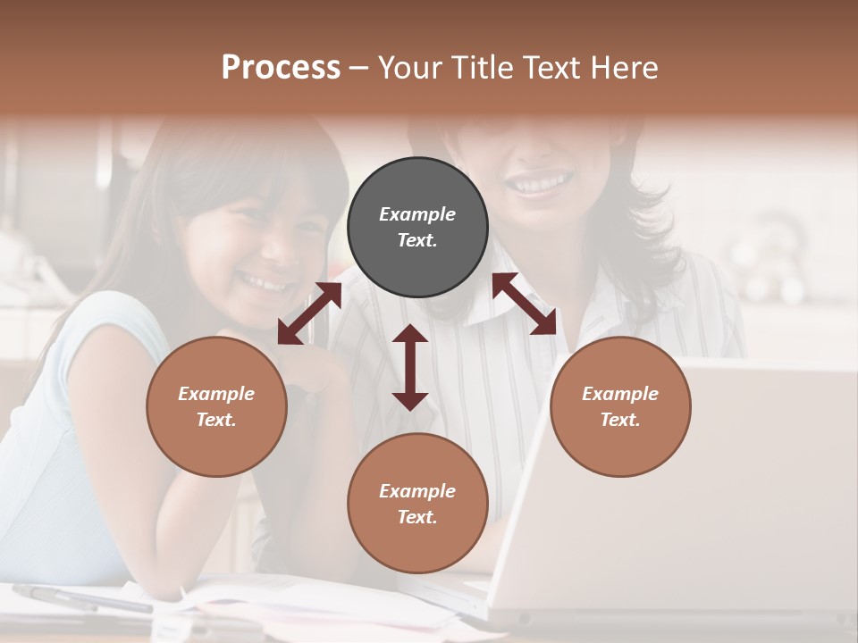 A Woman And A Girl Sitting In Front Of A Laptop Computer PowerPoint Template