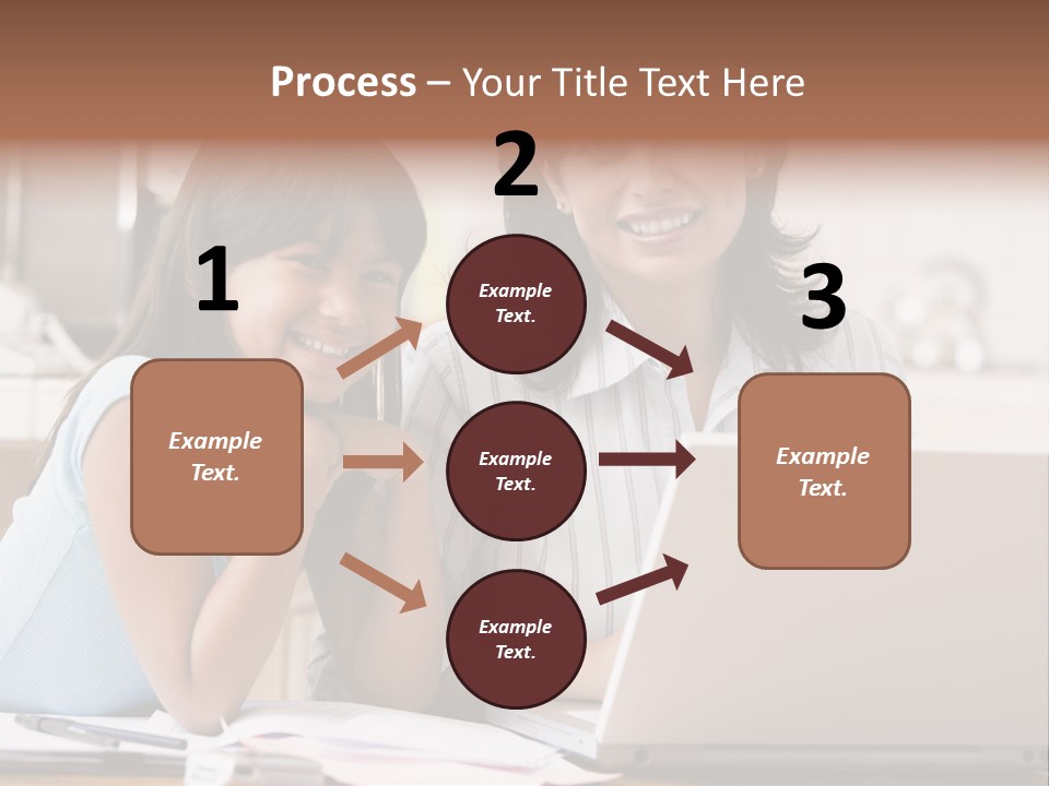 A Woman And A Girl Sitting In Front Of A Laptop Computer PowerPoint Template