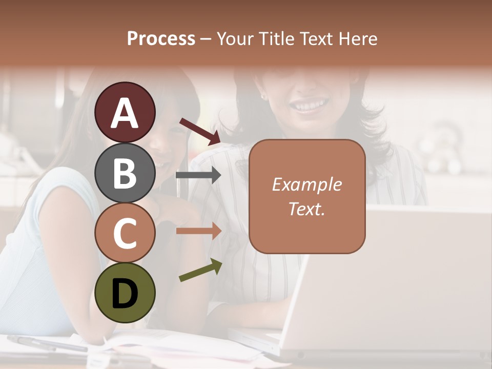 A Woman And A Girl Sitting In Front Of A Laptop Computer PowerPoint Template