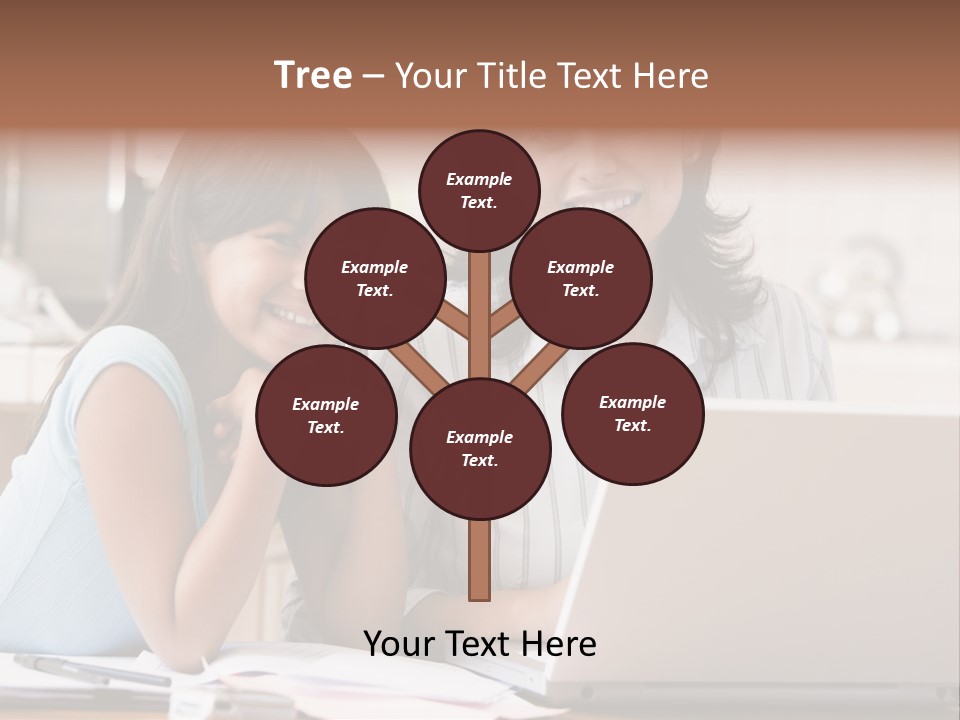 A Woman And A Girl Sitting In Front Of A Laptop Computer PowerPoint Template