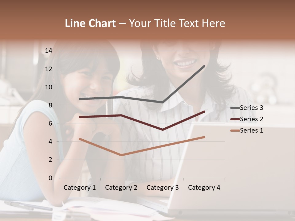 A Woman And A Girl Sitting In Front Of A Laptop Computer PowerPoint Template