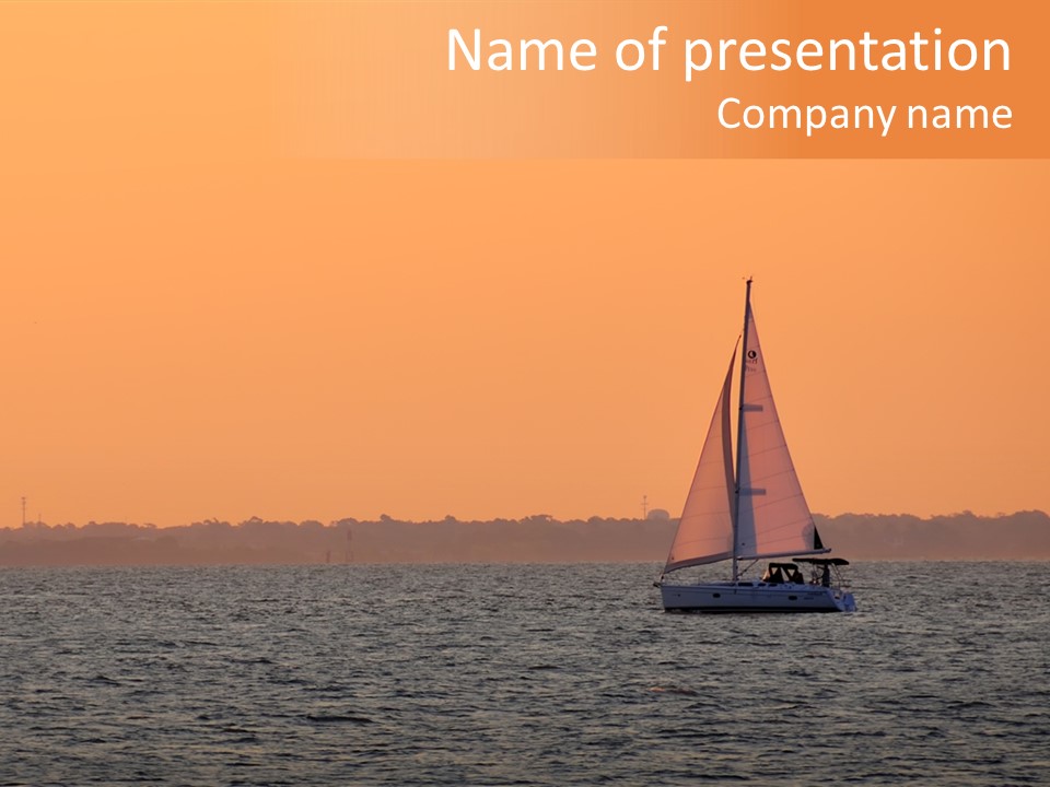 Sunset Sail On Charleston Harbor. PowerPoint Template
