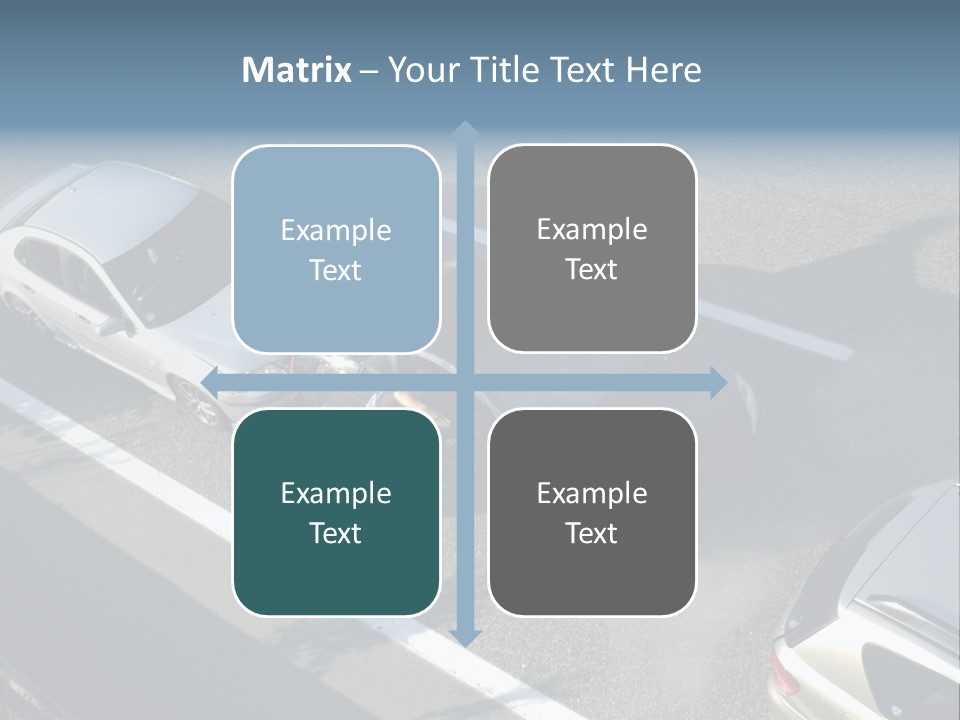 A Small Shunt On The Freeway (Motorway, Autoroute, Autobahn) A Few Seconds After It Happened. Smoke Is Coming From Under The Bonnet Of The Black Car. Motion Blur On The Passenger Fleeing In Panic. PowerPoint Template
