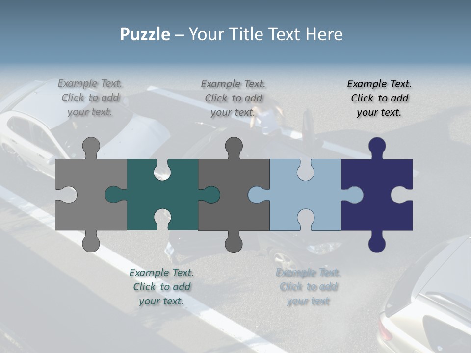 A Small Shunt On The Freeway (Motorway, Autoroute, Autobahn) A Few Seconds After It Happened. Smoke Is Coming From Under The Bonnet Of The Black Car. Motion Blur On The Passenger Fleeing In Panic. PowerPoint Template