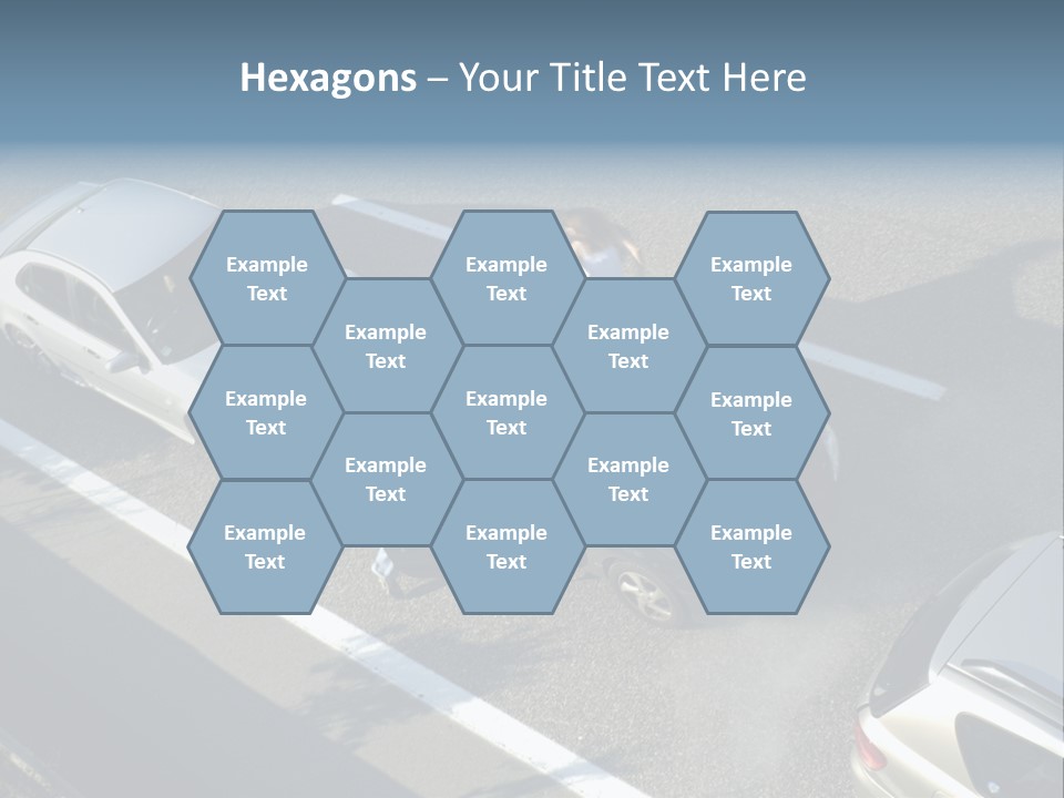A Small Shunt On The Freeway (Motorway, Autoroute, Autobahn) A Few Seconds After It Happened. Smoke Is Coming From Under The Bonnet Of The Black Car. Motion Blur On The Passenger Fleeing In Panic. PowerPoint Template
