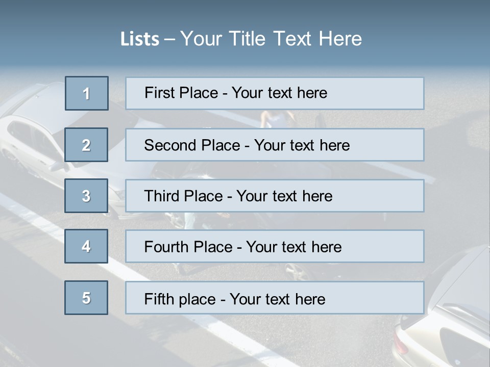 A Small Shunt On The Freeway (Motorway, Autoroute, Autobahn) A Few Seconds After It Happened. Smoke Is Coming From Under The Bonnet Of The Black Car. Motion Blur On The Passenger Fleeing In Panic. PowerPoint Template
