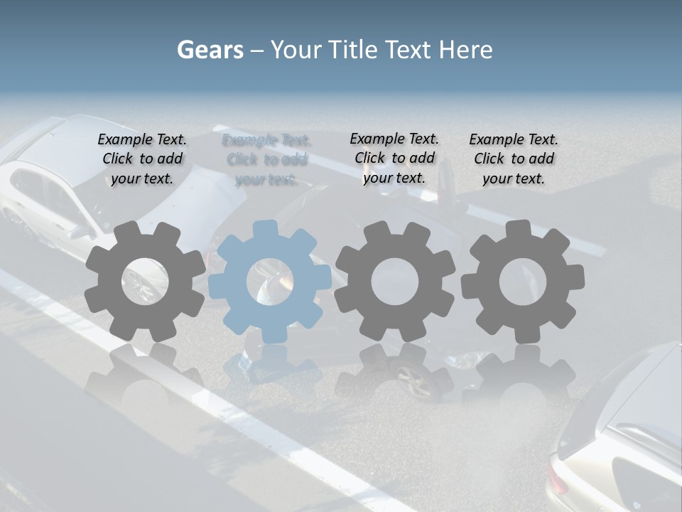 A Small Shunt On The Freeway (Motorway, Autoroute, Autobahn) A Few Seconds After It Happened. Smoke Is Coming From Under The Bonnet Of The Black Car. Motion Blur On The Passenger Fleeing In Panic. PowerPoint Template