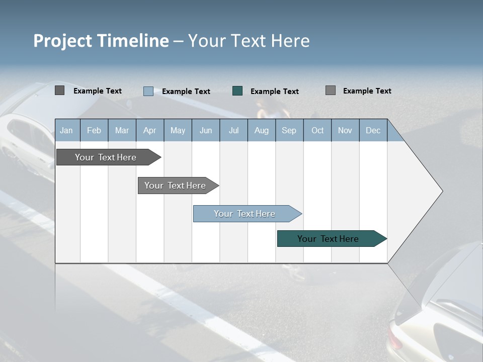 A Small Shunt On The Freeway (Motorway, Autoroute, Autobahn) A Few Seconds After It Happened. Smoke Is Coming From Under The Bonnet Of The Black Car. Motion Blur On The Passenger Fleeing In Panic. PowerPoint Template