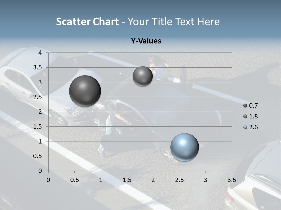 A Small Shunt On The Freeway (Motorway, Autoroute, Autobahn) A Few Seconds After It Happened. Smoke Is Coming From Under The Bonnet Of The Black Car. Motion Blur On The Passenger Fleeing In Panic. PowerPoint Template