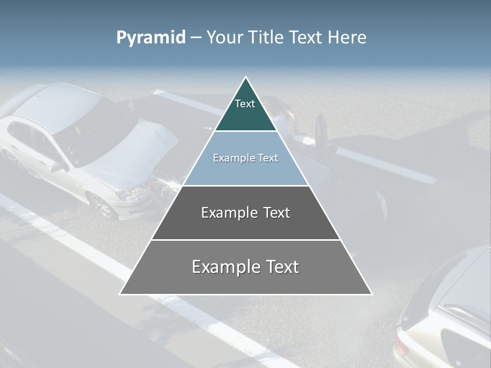A Small Shunt On The Freeway (Motorway, Autoroute, Autobahn) A Few Seconds After It Happened. Smoke Is Coming From Under The Bonnet Of The Black Car. Motion Blur On The Passenger Fleeing In Panic. PowerPoint Template