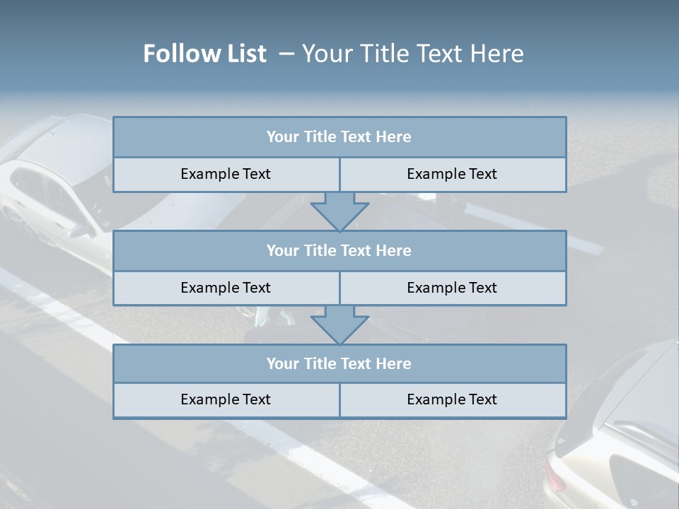 A Small Shunt On The Freeway (Motorway, Autoroute, Autobahn) A Few Seconds After It Happened. Smoke Is Coming From Under The Bonnet Of The Black Car. Motion Blur On The Passenger Fleeing In Panic. PowerPoint Template