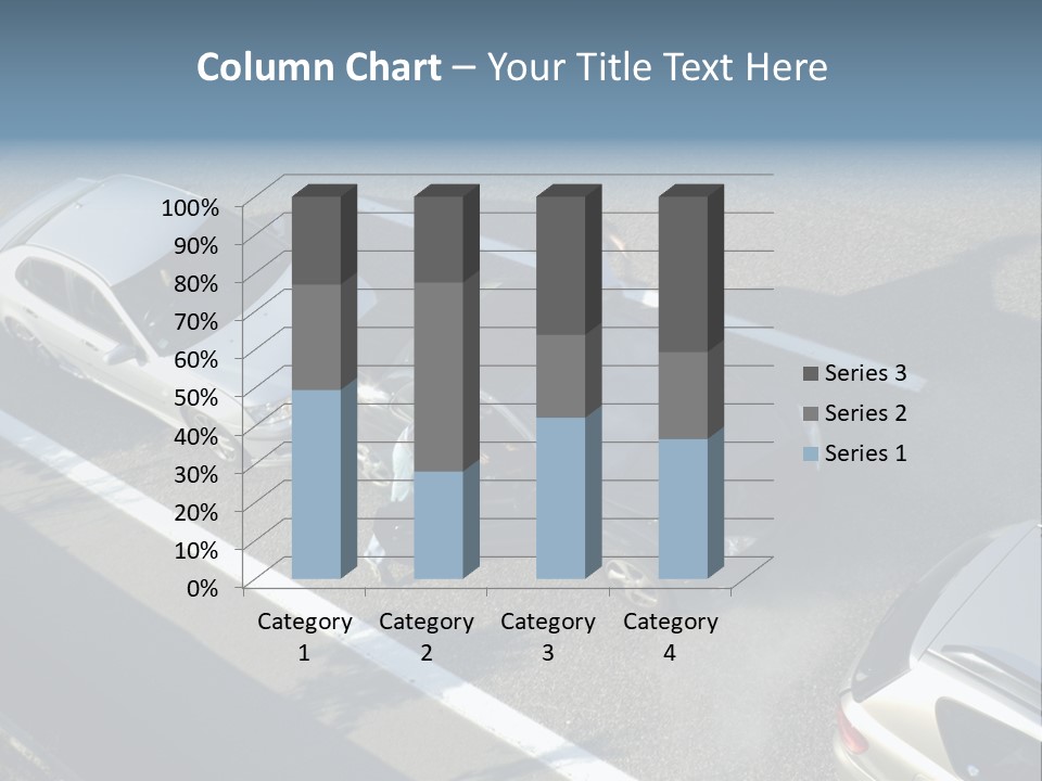 A Small Shunt On The Freeway (Motorway, Autoroute, Autobahn) A Few Seconds After It Happened. Smoke Is Coming From Under The Bonnet Of The Black Car. Motion Blur On The Passenger Fleeing In Panic. PowerPoint Template