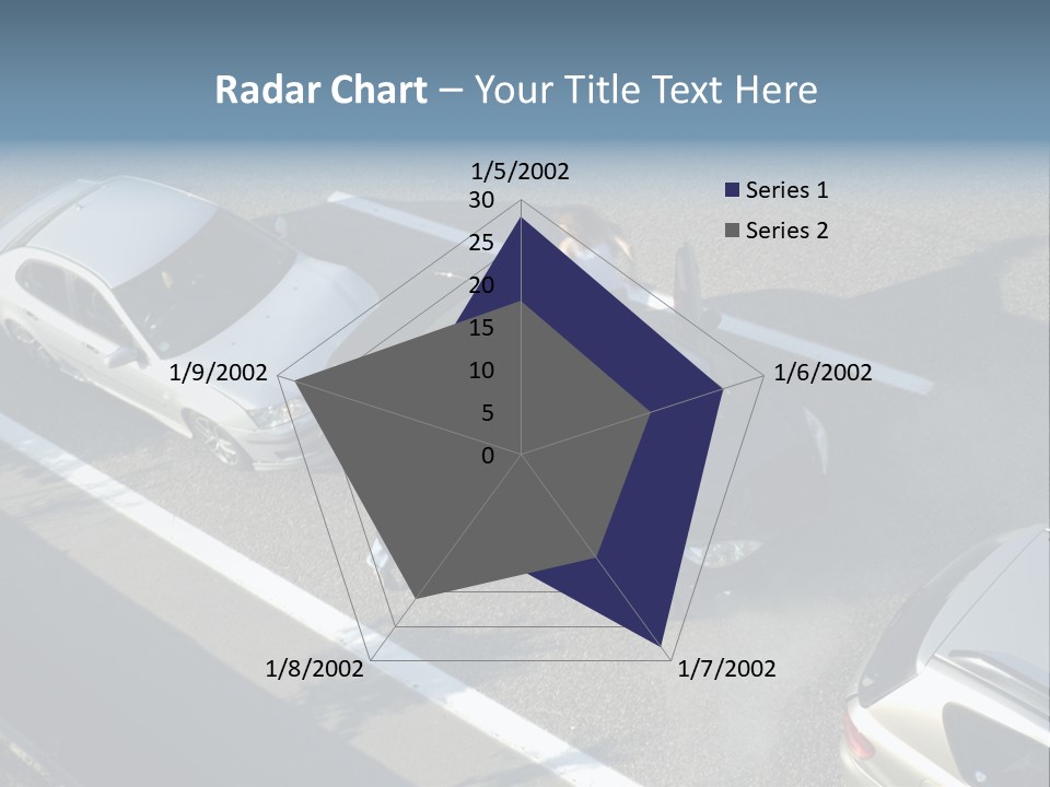 A Small Shunt On The Freeway (Motorway, Autoroute, Autobahn) A Few Seconds After It Happened. Smoke Is Coming From Under The Bonnet Of The Black Car. Motion Blur On The Passenger Fleeing In Panic. PowerPoint Template