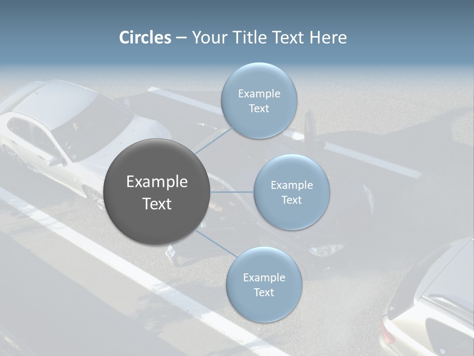 A Small Shunt On The Freeway (Motorway, Autoroute, Autobahn) A Few Seconds After It Happened. Smoke Is Coming From Under The Bonnet Of The Black Car. Motion Blur On The Passenger Fleeing In Panic. PowerPoint Template