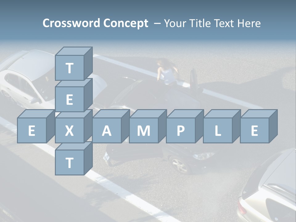 A Small Shunt On The Freeway (Motorway, Autoroute, Autobahn) A Few Seconds After It Happened. Smoke Is Coming From Under The Bonnet Of The Black Car. Motion Blur On The Passenger Fleeing In Panic. PowerPoint Template