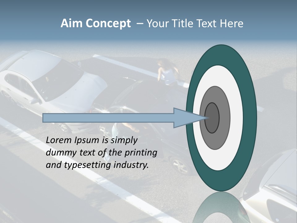 A Small Shunt On The Freeway (Motorway, Autoroute, Autobahn) A Few Seconds After It Happened. Smoke Is Coming From Under The Bonnet Of The Black Car. Motion Blur On The Passenger Fleeing In Panic. PowerPoint Template