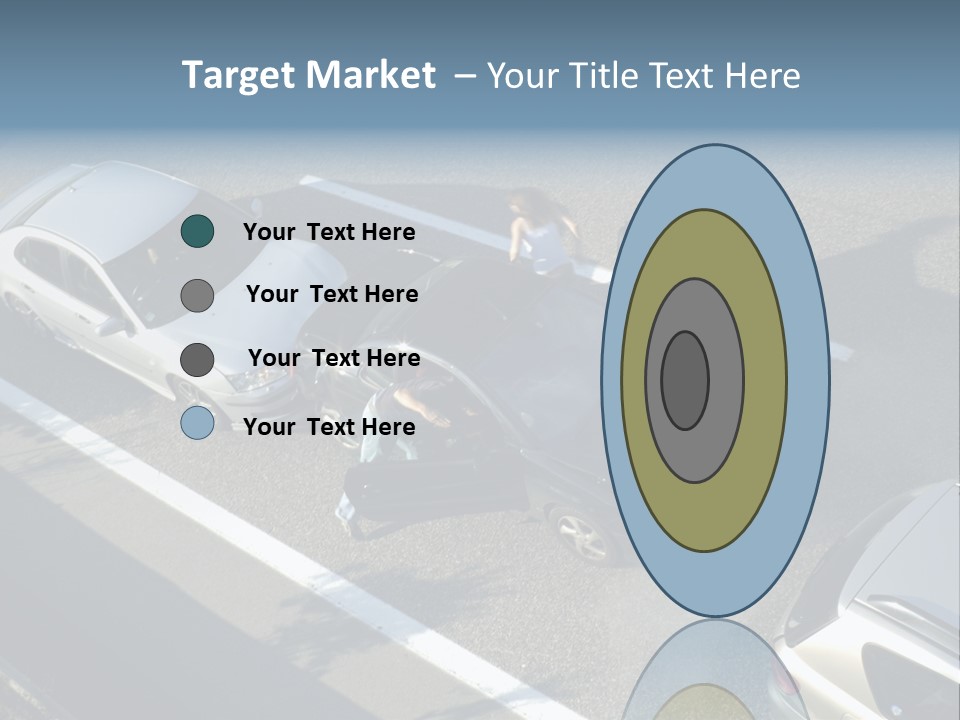 A Small Shunt On The Freeway (Motorway, Autoroute, Autobahn) A Few Seconds After It Happened. Smoke Is Coming From Under The Bonnet Of The Black Car. Motion Blur On The Passenger Fleeing In Panic. PowerPoint Template
