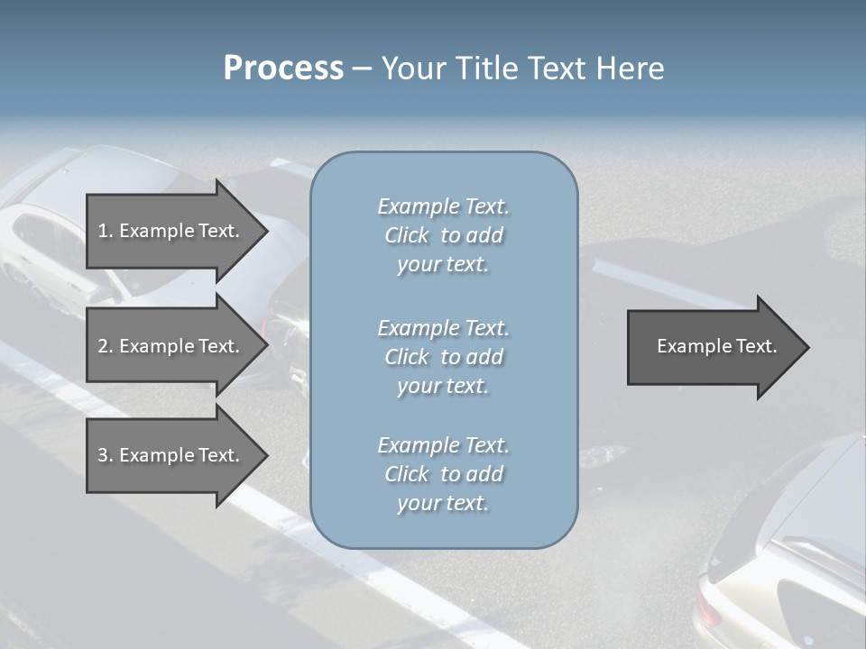 A Small Shunt On The Freeway (Motorway, Autoroute, Autobahn) A Few Seconds After It Happened. Smoke Is Coming From Under The Bonnet Of The Black Car. Motion Blur On The Passenger Fleeing In Panic. PowerPoint Template