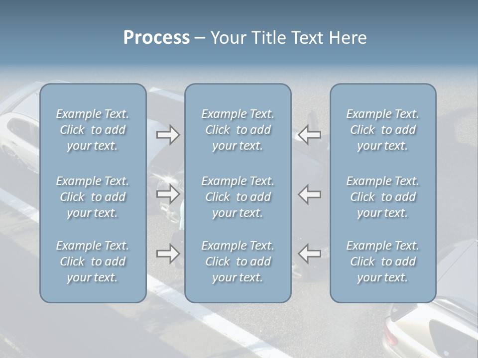 A Small Shunt On The Freeway (Motorway, Autoroute, Autobahn) A Few Seconds After It Happened. Smoke Is Coming From Under The Bonnet Of The Black Car. Motion Blur On The Passenger Fleeing In Panic. PowerPoint Template