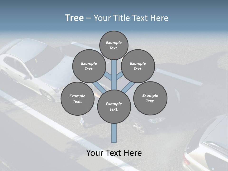 A Small Shunt On The Freeway (Motorway, Autoroute, Autobahn) A Few Seconds After It Happened. Smoke Is Coming From Under The Bonnet Of The Black Car. Motion Blur On The Passenger Fleeing In Panic. PowerPoint Template
