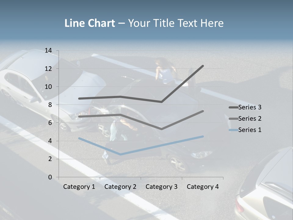 A Small Shunt On The Freeway (Motorway, Autoroute, Autobahn) A Few Seconds After It Happened. Smoke Is Coming From Under The Bonnet Of The Black Car. Motion Blur On The Passenger Fleeing In Panic. PowerPoint Template