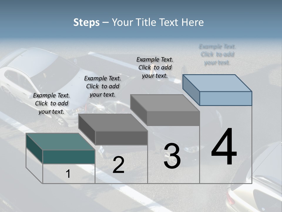 A Small Shunt On The Freeway (Motorway, Autoroute, Autobahn) A Few Seconds After It Happened. Smoke Is Coming From Under The Bonnet Of The Black Car. Motion Blur On The Passenger Fleeing In Panic. PowerPoint Template