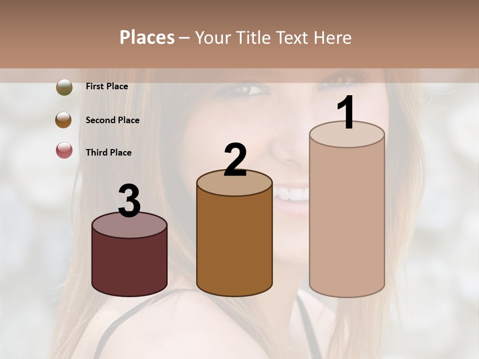 Closeup Portrait Of A Beautiful Young Lady Smiling. PowerPoint Template