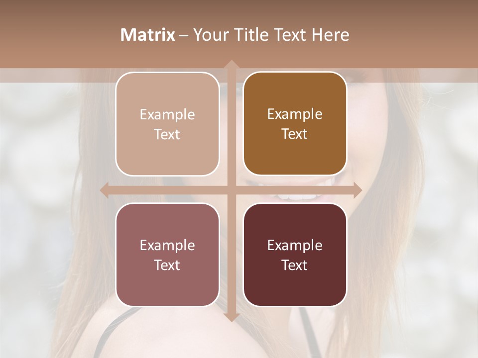 Closeup Portrait Of A Beautiful Young Lady Smiling. PowerPoint Template